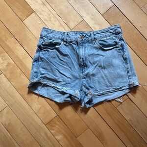 Garage Light Blue Jean Shorts High-Waisted Distressed